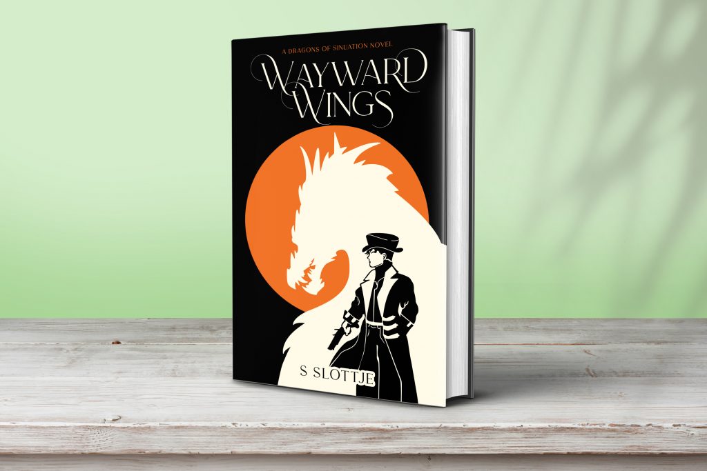 Wayward Wings paperback on wooden shelf